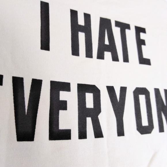 John Croft OS I HATE EVERYONE mid drift tee - Picture 3 of 6